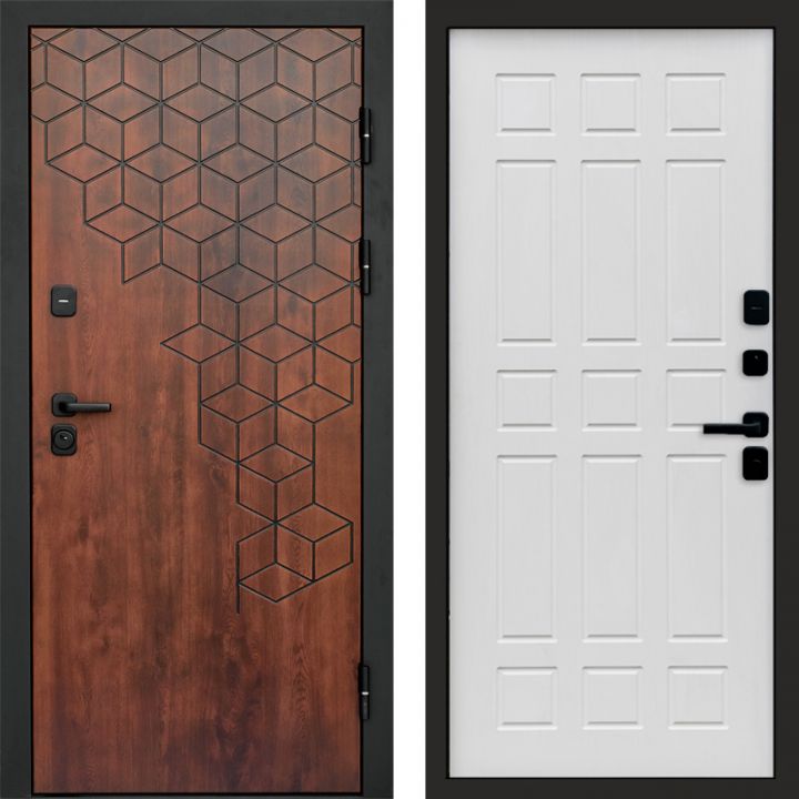 Входная дверь Termo-door Спейс Дуб патина - Спарта Белое дерево