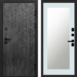 Входная дверь Termo-door Спейс Бетон патина - Зеркало триумф Белый софт
