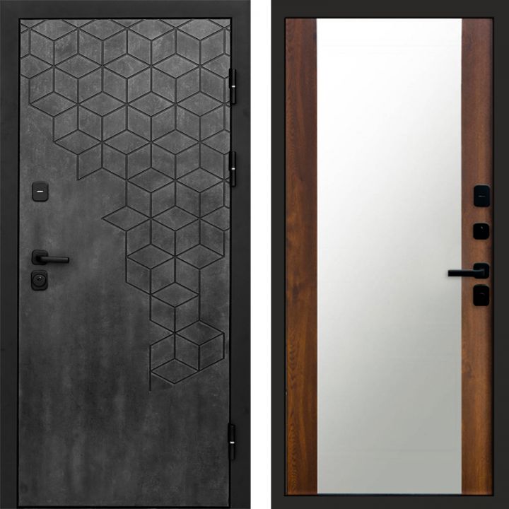Входная дверь Termo-door Спейс Бетон патина - Зеркало Дуб