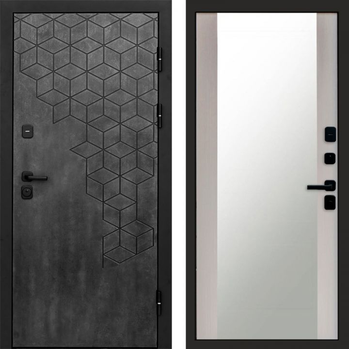 Входная дверь Termo-door Спейс Бетон патина - Зеркало Лиственница