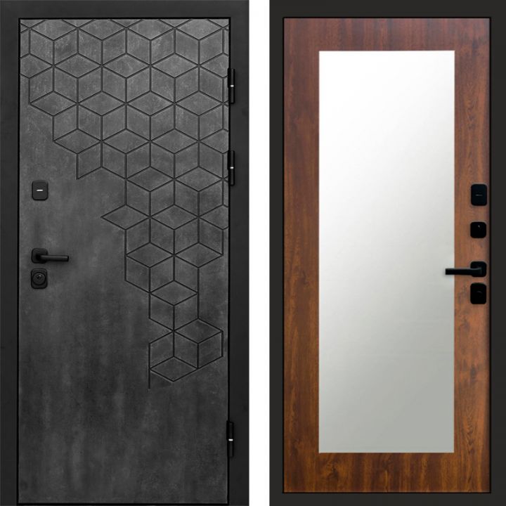 Входная дверь Termo-door Спейс Бетон патина - Зеркало триумф Дуб