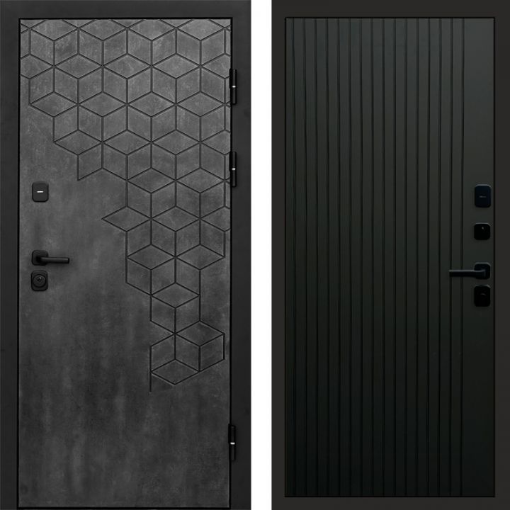 Входная дверь Termo-door Спейс Бетон патина - FLAT Черный кварц