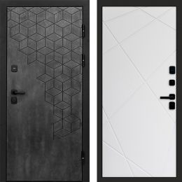 Входная дверь Termo-door Спейс Бетон патина - Лучи Белый