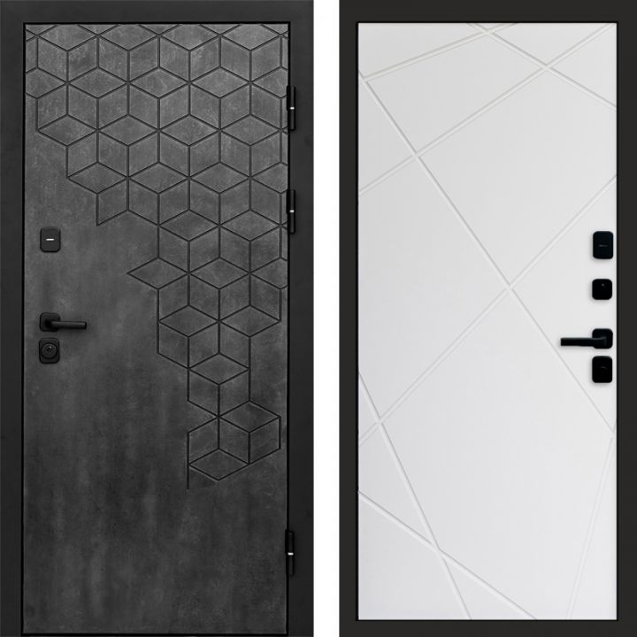 Входная дверь Termo-door Спейс Бетон патина - Лучи Белый