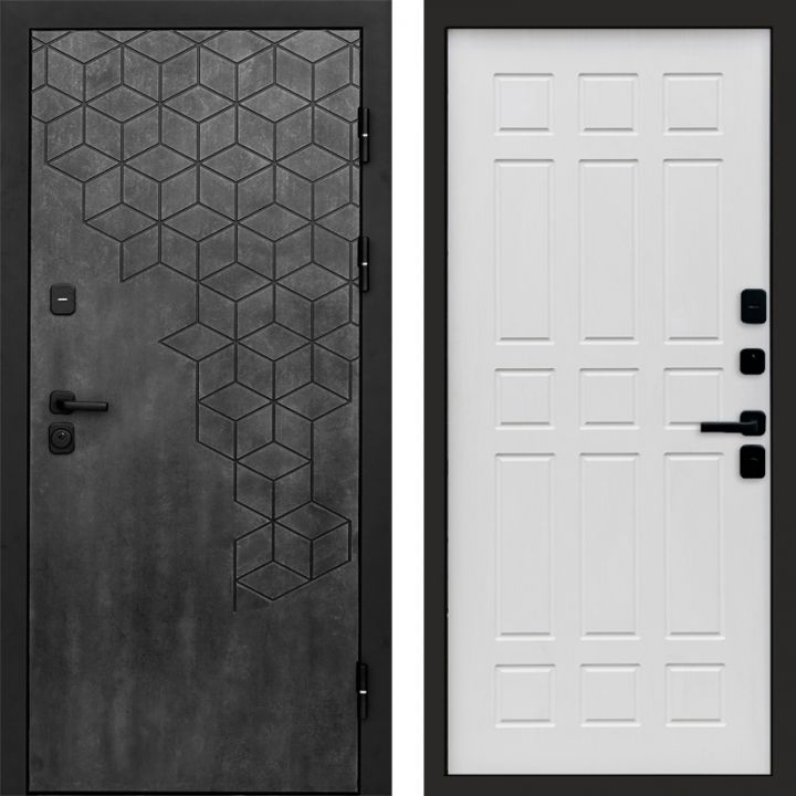 Входная дверь Termo-door Спейс Бетон патина - Спарта Белое дерево