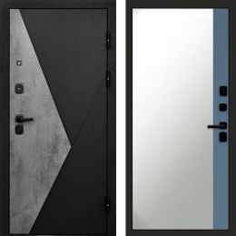 Входная дверь Termo-door Матрикс Бетон - Широкое Зеркало Фацет Грей софт
