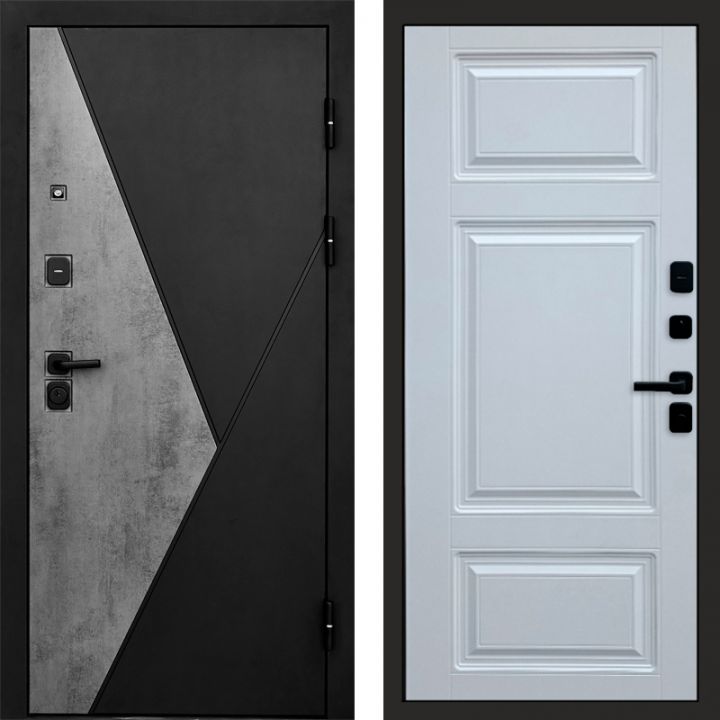 Входная дверь Termo-door Матрикс Бетон - Лион Белый софт