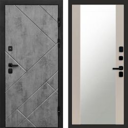 Входная дверь Termo-door Стоун Бетон - Зеркало Слоновая кость