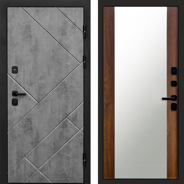 Входная дверь Termo-door Стоун Бетон - Зеркало Дуб