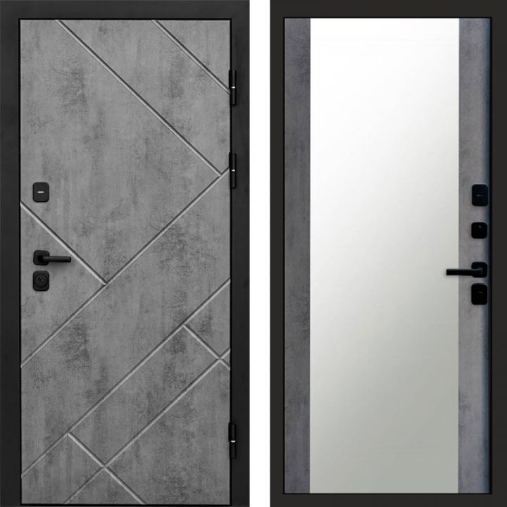 Входная дверь Termo-door Стоун Бетон - Зеркало Бетон темный