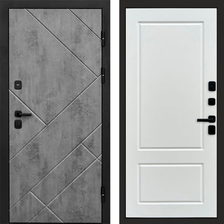 Входная дверь Termo-door Стоун Бетон - Марсель Белый софт