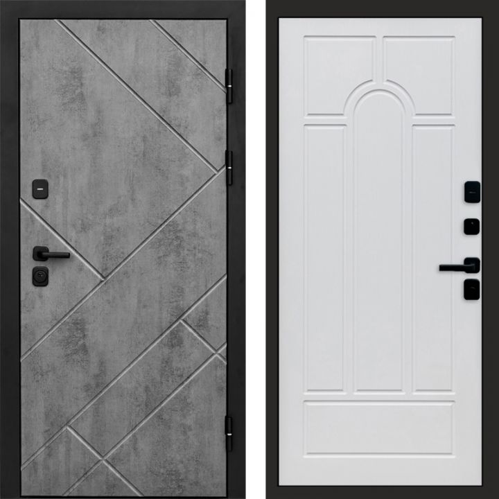 Входная дверь Termo-door Стоун Бетон - Арка Белое дерево