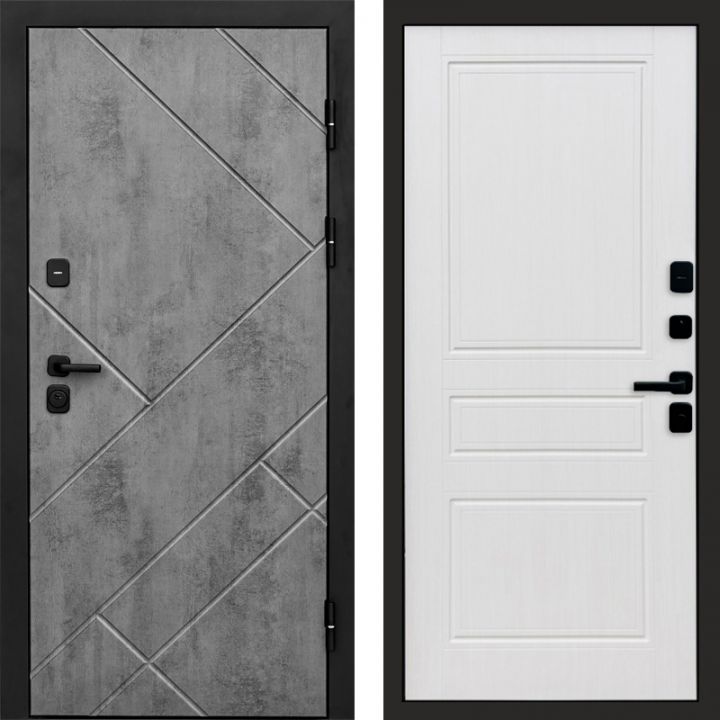 Входная дверь Termo-door Стоун Бетон - Классика Белое дерево