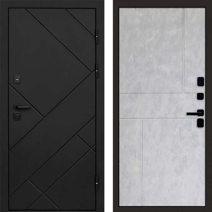 Входная дверь Termo-door Стоун Black - Горизонт Бетон светлый