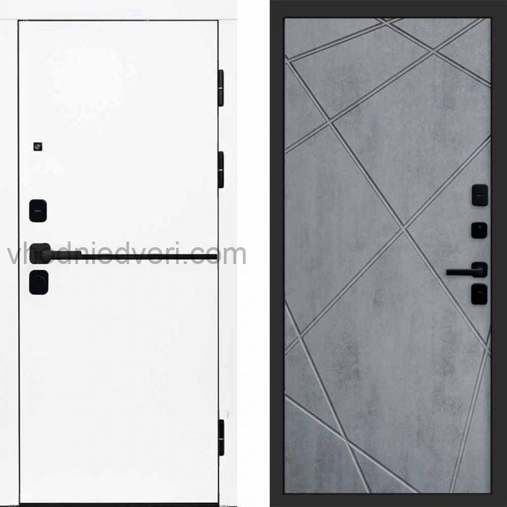 Входная дверь Termo-door Тренд WHITE - Лучи Бетон темный