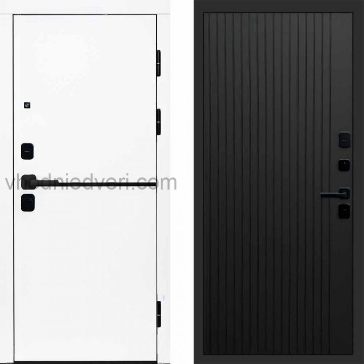 Входная дверь Termo-door Тренд WHITE - FLAT Черный кварц