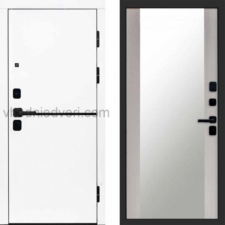Входная дверь Termo-door Тренд WHITE - Зеркало Лиственница
