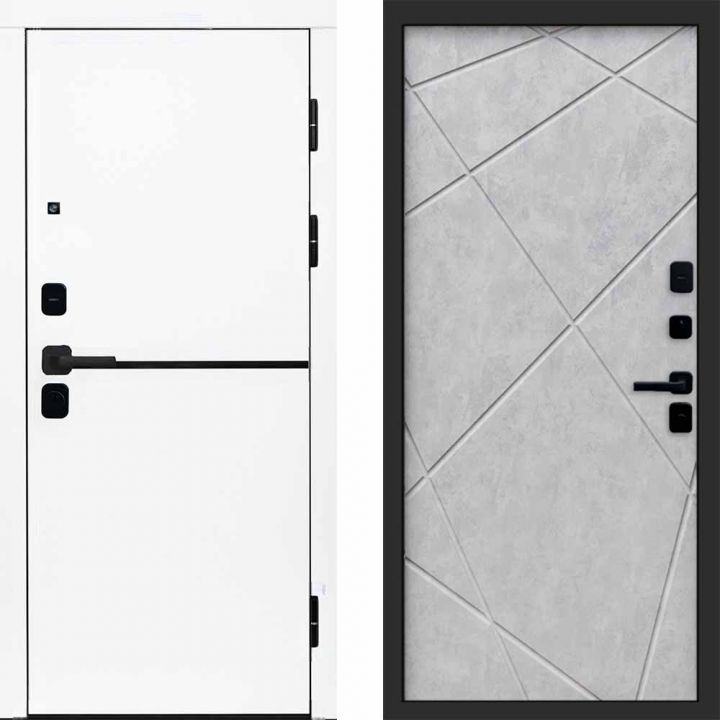 Входная дверь Termo-door Тренд WHITE - Лучи Бетон светлый