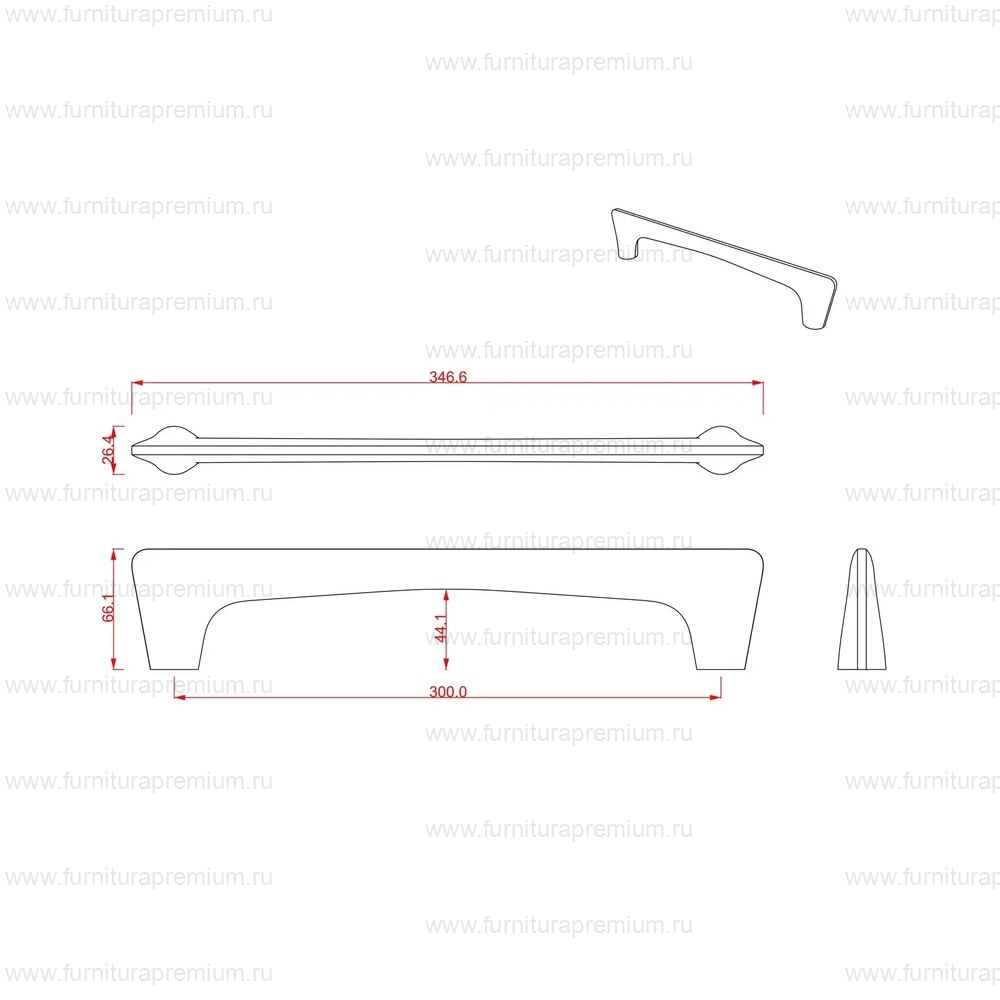 Дверная ручка-скобы Cebi A5113. Длина 347 мм.