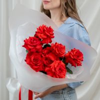 7 Алых Французских роз
