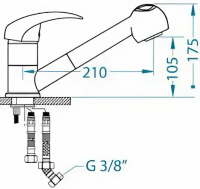 Смеситель для кухни Alveus GENESIS GM 220 G55 AQ 1123731 схема 2