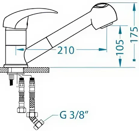 Смеситель для кухни Alveus GENESIS GM 220 G55 AQ 1123731 схема 2