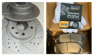 Диски тормозные задние ДЗК с насечками и перфорацией + колодки DZK, на Geely Preface
