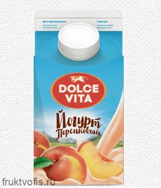 Йогурт персиковый "DOLCE VITA" 2,5% 450 гр