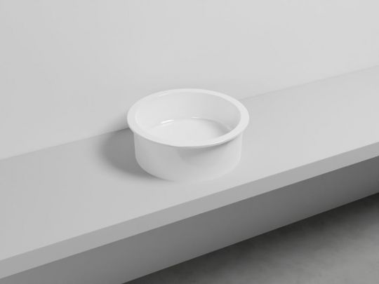 Cielo Catino 65 раковина  450х160 мм, накладная, круглая, без отверстий для смесителя, без перелива схема 23