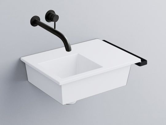 Cielo Era мойка 450х340х140 мм, накладная/подвесная, чаша слева, без отверстия для смесителя, без перелива, в комплекте крепление схема 3