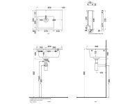 Cielo Era мойка 450х340х140 мм, накладная/подвесная, чаша слева, без отверстия для смесителя, без перелива, в комплекте крепление схема 2