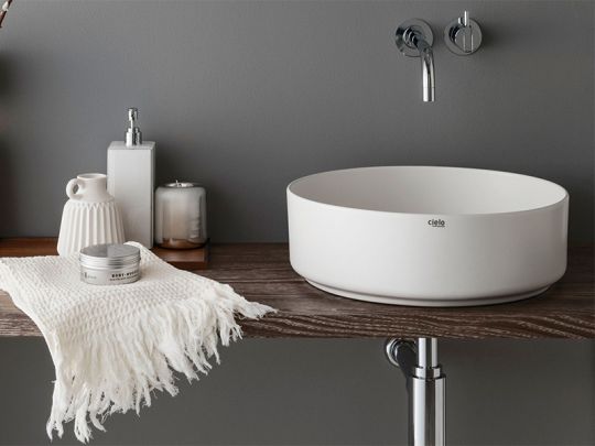 Cielo Shui Comfort раковина  450x130 мм, накладная/подвесная, без отверстия для смесителя, без перелива схема 5