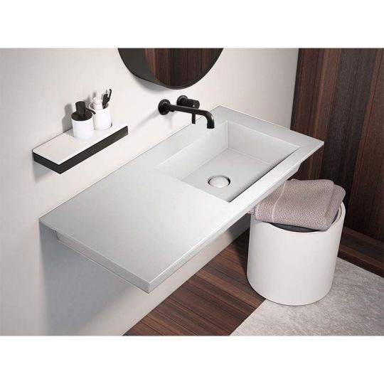 Cielo Era мойка 1000х460х140 мм, накладная/подвесная, чаша справа, без отверстия для смесителя, без перелива, в комплекте крепление схема 3