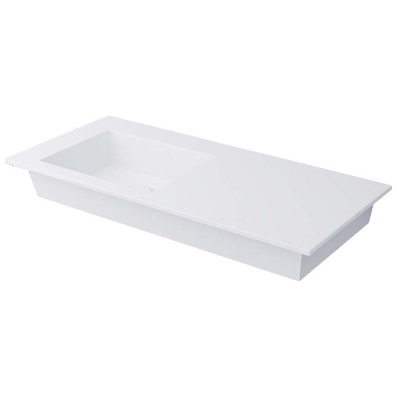 Изображение Cielo Era мойка 1000х460х140 мм, накладная/подвесная, чаша слева, без отверстия для смесителя, без перелива, в комплекте крепление