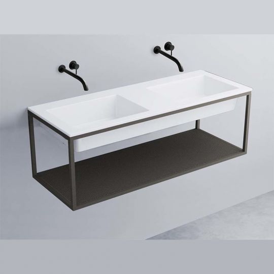 Cielo Era мойка 1200х460х140 мм, накладная/подвесная, 2 чаши, без отверстия для смесителя, без перелива, в комплекте крепление схема 3