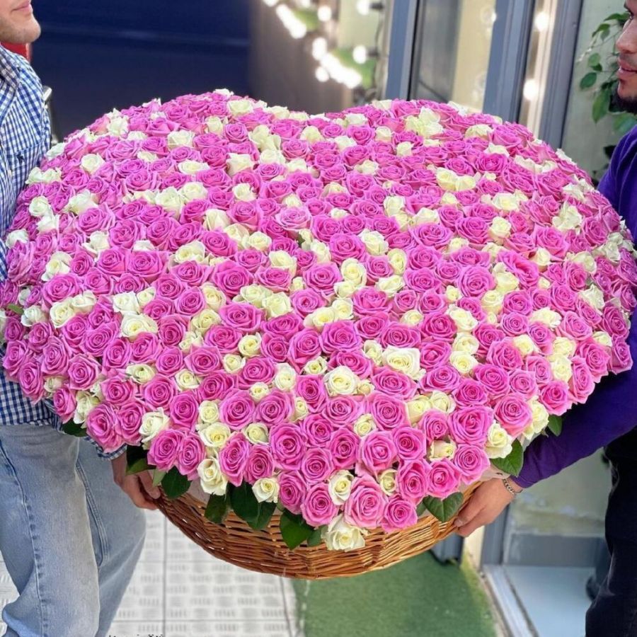 Микс Сердце из 501 розы