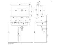 Cielo Era мойка 800х460х140 мм, накладная/подвесная, чаша справа, без отверстия для смесителя, без перелива, в комплекте крепление схема 2