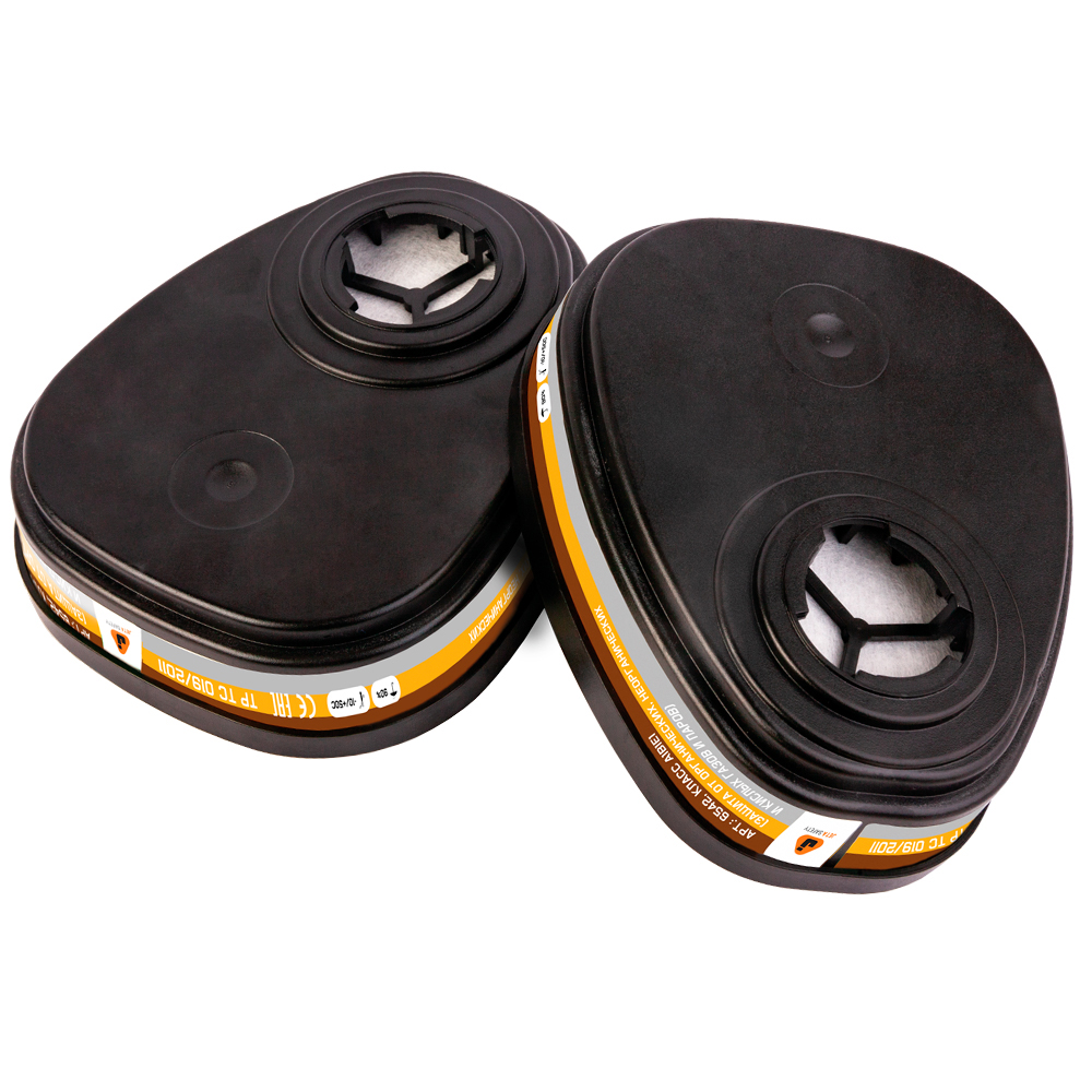 Jeta Safety 6542 Фильтр противогазовый для защиты от органических, неорганических, кислых газов класса A1B1E1, в упаковке 2шт.