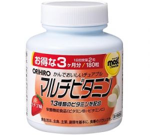 ​ORIHIRO Most жевательные мультивитамины со вкусом клубники на 90 дней