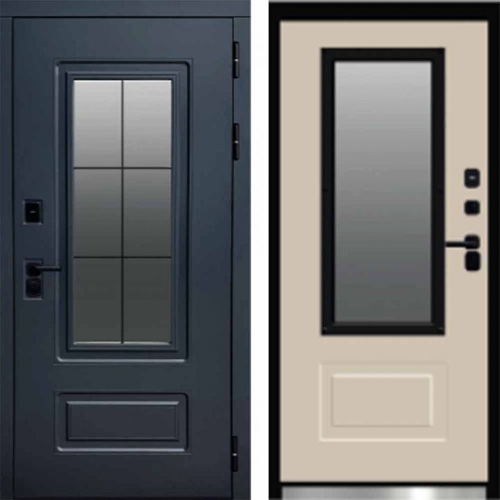 Входная дверь Termo-door Эверест - Слоновая кость с терморазрывом и стеклопакетом