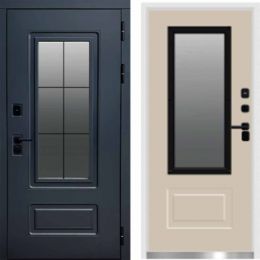 Входная дверь Termo-door Эверест - Слоновая кость с терморазрывом и стеклопакетом, белый короб