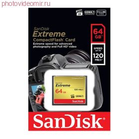 Карта памяти Sandisk Extreme CF 64Gb (120/85 Mb/s)