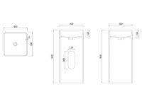 Напольная раковина UNI-FLOW KUBE FS502-400 схема 3 Напольная раковина UNI-FLOW KUBE FS502-400 схема 3