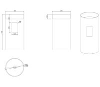 Отдельностоящая напольная раковина UNI-FLOW CILINDRO FS504-450 схема 2