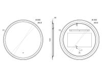 Зеркало круглое UNI-FLOW M641 c подсветкой и защитой от запотевания D-100 см схема 3