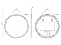 Зеркало круглое UNI-FLOW M642 d1000 с подсветкой и с защитой от запотевания D-100 см схема 3 Зеркало круглое UNI-FLOW M642 d1000 с подсветкой и с защитой от запотевания D-100 см схема 3