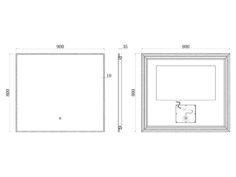 Зеркало c подсветкой UNI-FLOW M-010 90x80 см ФОТО