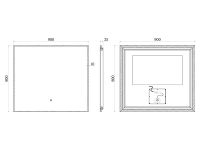 Зеркало c подсветкой UNI-FLOW M-010 90x80 см схема 3 Зеркало c подсветкой UNI-FLOW M-010 90x80 см схема 3