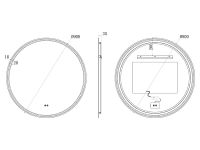 Зеркало круглое UNI-FLOW M-201 с подсветкой и защитой от запотевания D-90 см схема 3