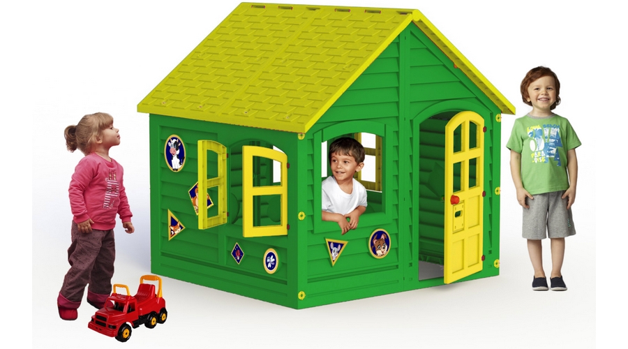 Домик зелено-желтый 120x120 см